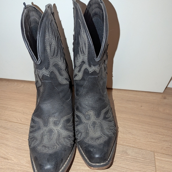 Roper Cowboy Boots Black Western Leather Boots 6.5 - Picture 1 of 3